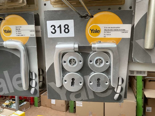 1 x partij deurkrukken; krukken met sleutelrozetten; vaasknopscharnieren; aluminium krukken op sleutelplaat - afbeelding 9 van  12