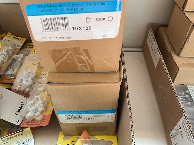 1 x partij houtdraadbouten; bevestigingsmaterialen - afbeelding 2 van  3