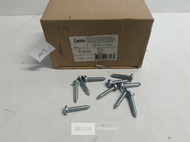 1 x plaatschroeven verzinkt 6,3x32 mm 200 stuks - afbeelding 1 van  3