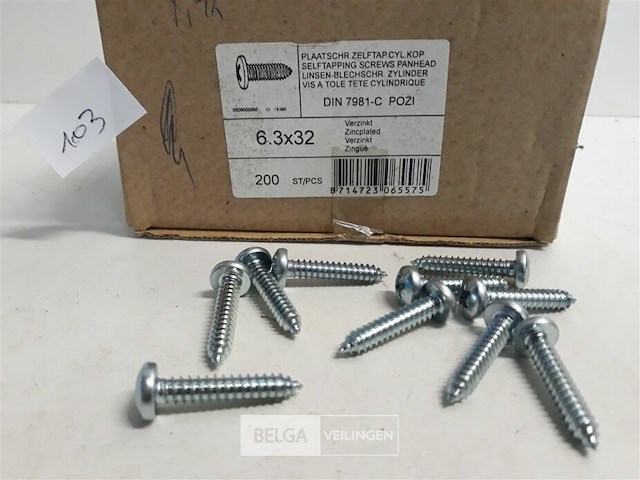 1 x plaatschroeven verzinkt 6,3x32 mm 200 stuks - afbeelding 3 van  3