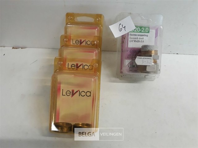 1 x rechte koppeling 20x3/4 + 3 x snijring 20mm 2 stuks - afbeelding 1 van  3