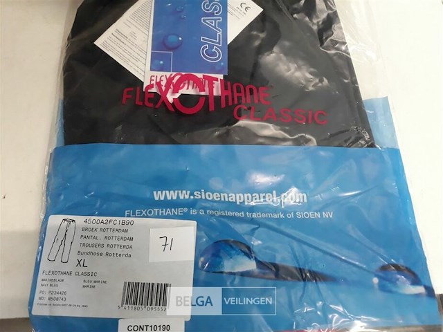 1 x regenbroek flexothane blauw sioen xl - afbeelding 3 van  3