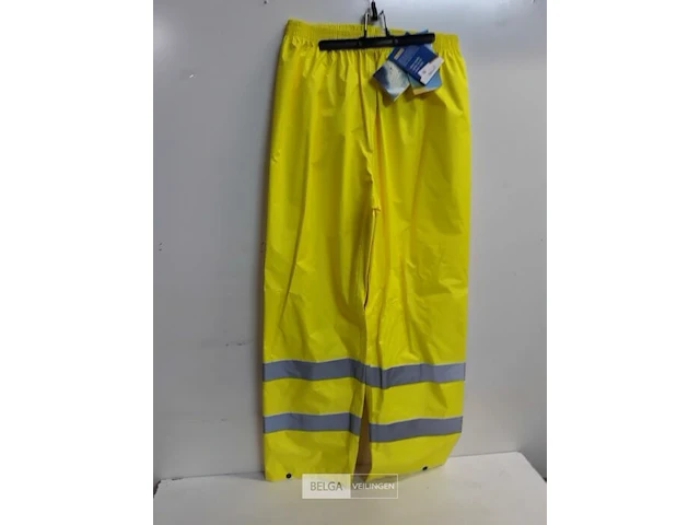 1 x regenbroek pvc geel fluo l - afbeelding 2 van  3