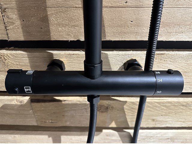1 x regendoucheset met thermostaat - zwart - afbeelding 4 van  6