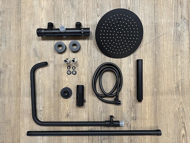 1 x regendoucheset met thermostaat - zwart - afbeelding 2 van  6