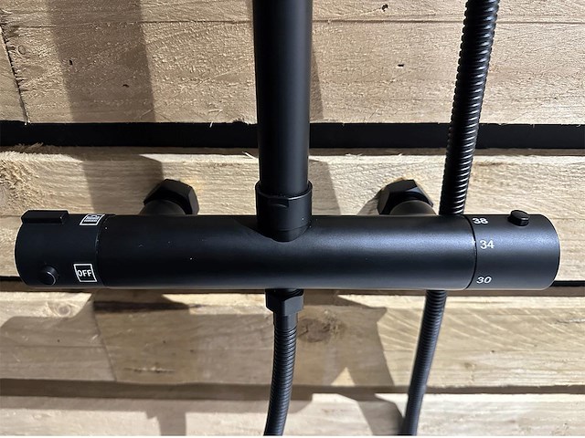 1 x regendoucheset met thermostaat - zwart - afbeelding 4 van  6