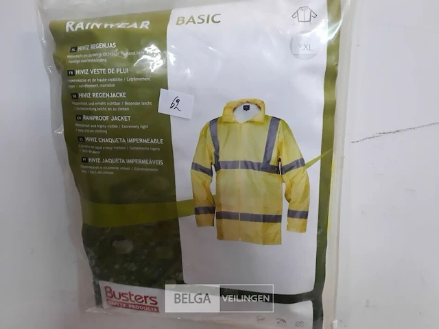 1 x regenjas pvc geel fluo xxl - afbeelding 2 van  3