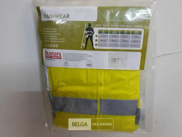 1 x regenjas pvc geel fluo xxl - afbeelding 3 van  3