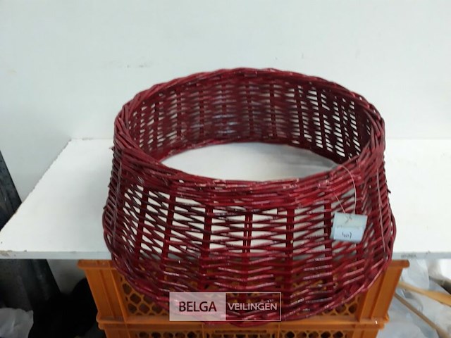 1 x rieten kerstboomhuls rood 50 cm - afbeelding 1 van  3