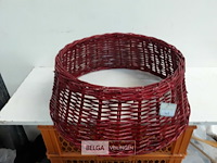 1 x rieten kerstboomhuls rood 50 cm - afbeelding 1 van  3