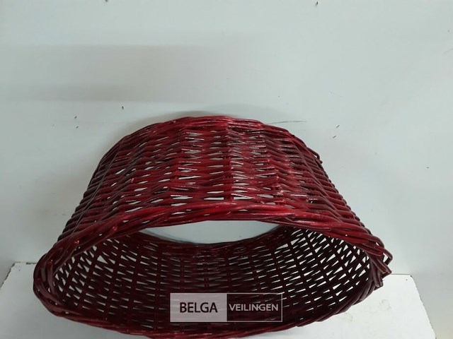 1 x rieten kerstboomhuls rood 50 cm - afbeelding 3 van  3