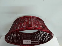 1 x rieten kerstboomhuls rood 50 cm - afbeelding 3 van  3