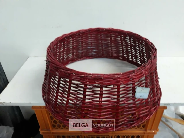 1 x rieten kerstboomhuls rood 50 cm - afbeelding 1 van  3
