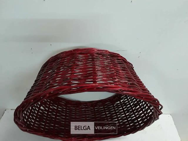 1 x rieten kerstboomhuls rood 50 cm - afbeelding 3 van  3