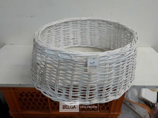 1 x rieten kerstboomhuls wit 50 cm - afbeelding 1 van  3