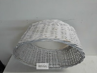 1 x rieten kerstboomhuls wit 50 cm - afbeelding 3 van  3