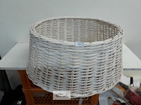 1 x rieten kerstboomhuls wit 50 cm - afbeelding 1 van  3