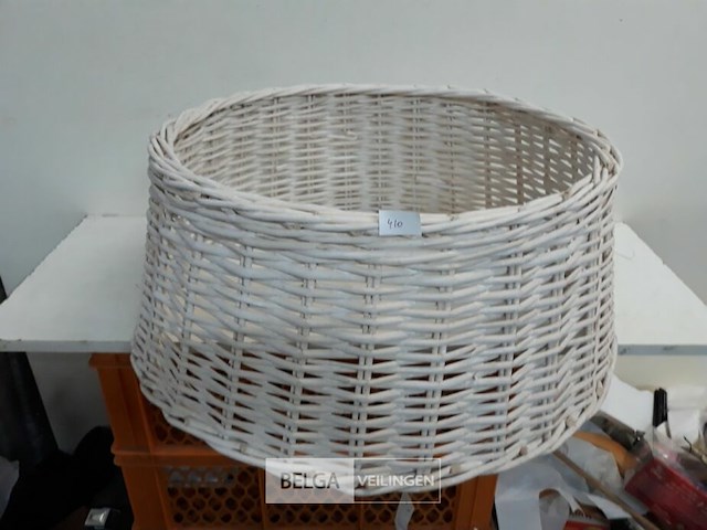 1 x rieten kerstboomhuls wit 50 cm - afbeelding 2 van  3