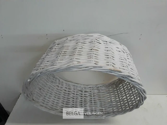 1 x rieten kerstboomhuls wit 50 cm - afbeelding 3 van  3