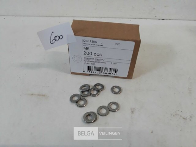 1 x rondellen inox a2 m 6 200 stuks - afbeelding 2 van  3