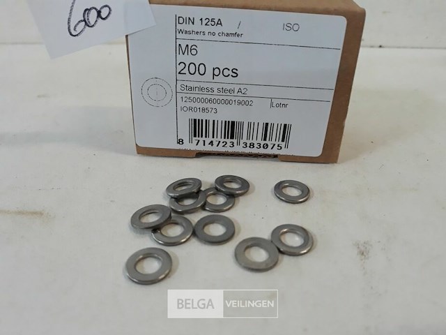 1 x rondellen inox a2 m 6 200 stuks - afbeelding 3 van  3