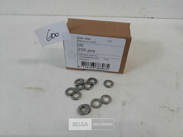 1 x rondellen inox a2 m 6 200 stuks - afbeelding 2 van  3