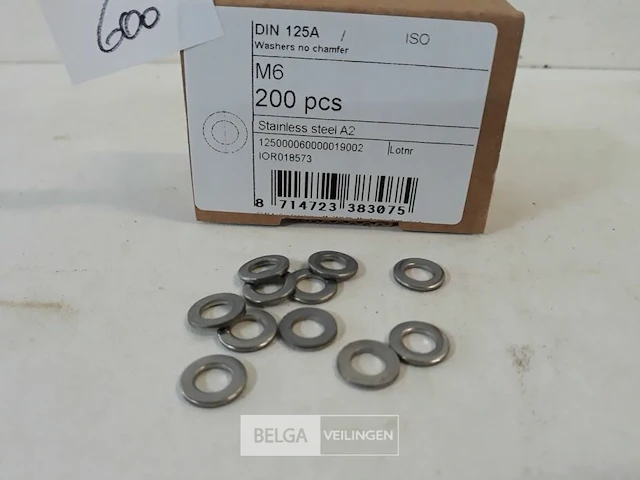 1 x rondellen inox a2 m 6 200 stuks - afbeelding 3 van  3