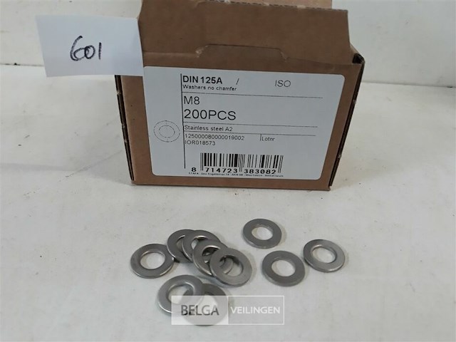 1 x rondellen inox a2 m 8 200 stuks - afbeelding 3 van  3