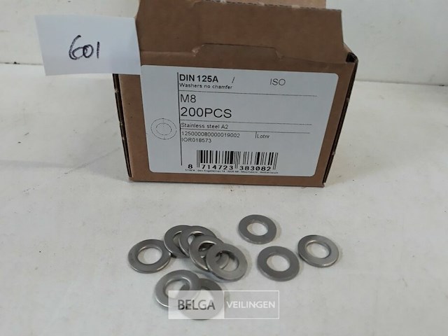 1 x rondellen inox a2 m 8 200 stuks - afbeelding 3 van  3