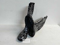1 x rubberen laarzen 38 zwart bloemenprint chuva - afbeelding 3 van  3