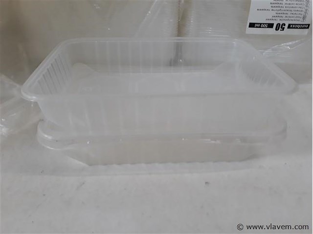 1 x saladebakje pvc 500 ml + deksel +/- 100 stuks - afbeelding 2 van  2