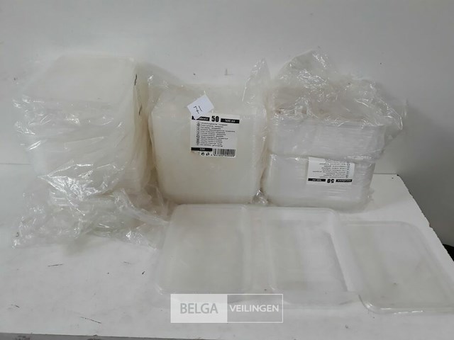 1 x saladebakje pvc 500 ml + deksel +/- 100 stuks - afbeelding 2 van  3