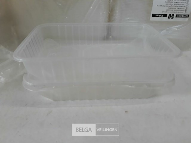 1 x saladebakje pvc 500 ml + deksel +/- 100 stuks - afbeelding 3 van  3