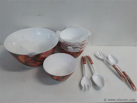 1 x saladekom + 8 kommetjes - afbeelding 1 van  2