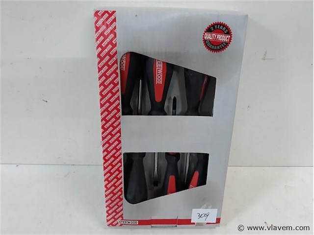 1 x schroevendraaierset 6 delig plat+kruis - afbeelding 1 van  2