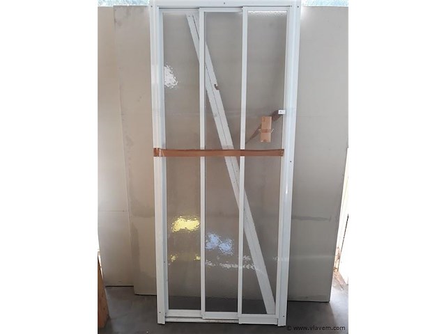 1 x schuifdeur 3 delig voor douche 80 cm showmodel - afbeelding 1 van  2