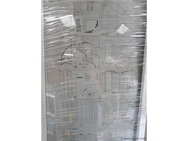 1 x schuifdeur half ronde douchebak 90x90 cm - afbeelding 2 van  2