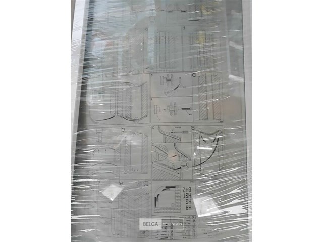 1 x schuifdeur half ronde douchebak 90x90 cm - afbeelding 3 van  3