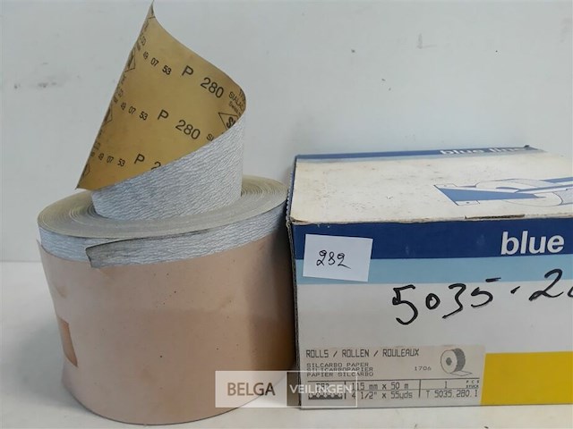 1 x schuurpapier op rol k280 115mm x 50m - afbeelding 3 van  3