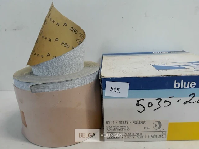1 x schuurpapier op rol k280 115mm x 50m - afbeelding 3 van  3