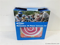 1 x servies set uit melamine 16 delig - afbeelding 1 van  2