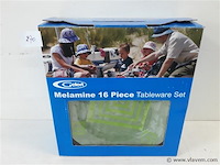 1 x servies set uit melamine 16 delig - afbeelding 1 van  2