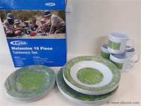 1 x servies set uit melamine 16 delig - afbeelding 2 van  2