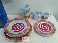 1 x servies set uit melamine 16 delig - afbeelding 3 van  3