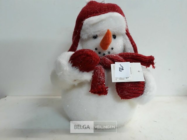 1 x sneeuwman met licht 25 cm - afbeelding 3 van  3