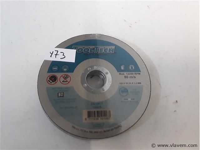 1 x snijschijven 10 stuks 125mm metaal + inox - afbeelding 2 van  2