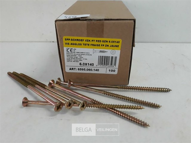 1 x spaanplaatvijzen 6 x 140 mm 100 stuks - afbeelding 3 van  3
