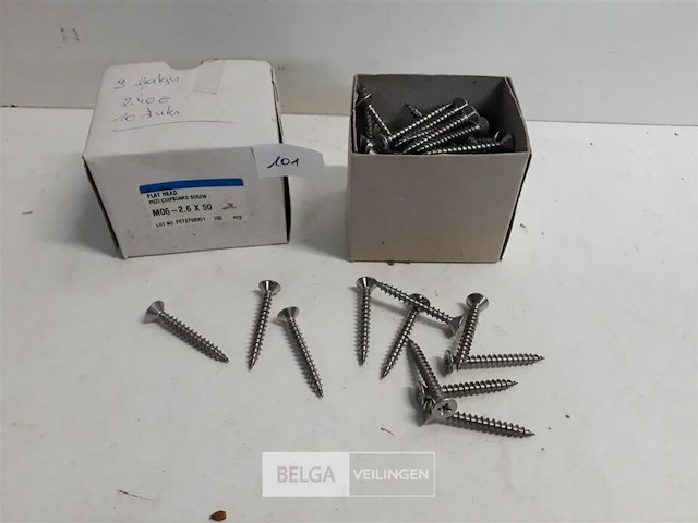 1 x spaanplaatvijzen inox a2 6x50 mm 90 stuks - afbeelding 2 van  3