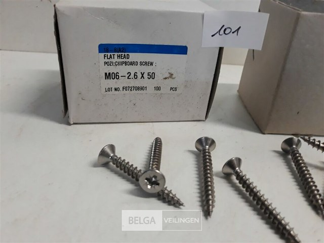 1 x spaanplaatvijzen inox a2 6x50 mm 90 stuks - afbeelding 3 van  3