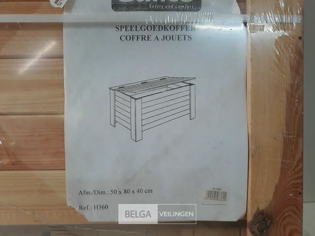 1 x speelgoedkoffer hout 50x80x40 cm - afbeelding 3 van  3